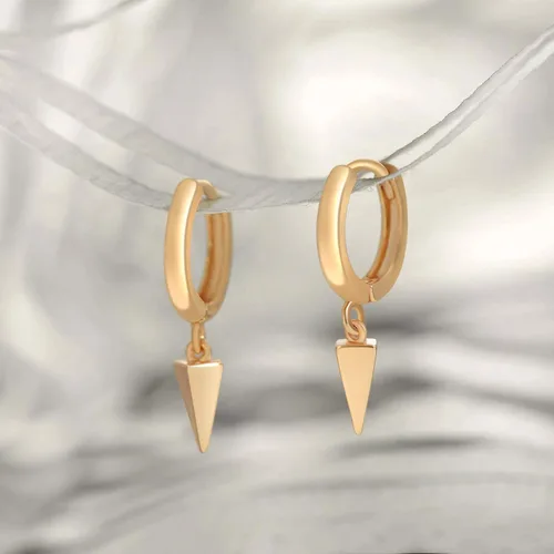 Miniatura 5 de VACRONA - Aretes tipo arracadas para mujer, chapados en oro de 14 quilates, diseño de aro de arracada