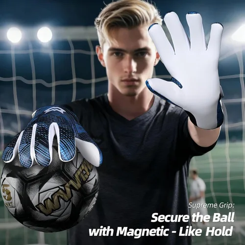 Miniatura 2 de WVVOU Guantes de portero para Adultos y Jóvenes, Guantes de portero de fútbol profesionales transpirables con palma de látex adhesivo de 4+3mm