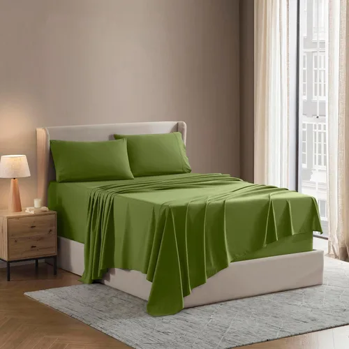 Nestl - Juego de sábanas. Juego de sábanas 1800 con bolsillo profundo – Sábanas de microfibra de doble cepillado lujosas de hotel – Sábana de 40 -