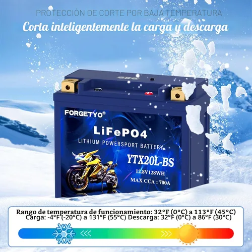 Miniatura 7 de Litio YTX20L-BS, batería de motocicleta LiFePO4 de 700A, 12V 10AH para ATV, UTV, moto de agua, vehículo de 4 ruedas, moto de nieve, embarcación