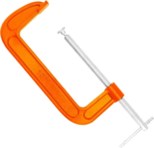 Miniatura 5 de 2 paquetes de abrazadera en C de 10 pulgadas, abrazadera en C de hierro maleable, abrazadera en C de alta resistencia para carpintería, metalurgia