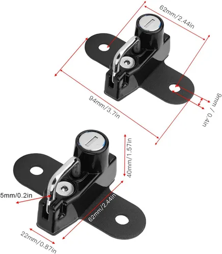 Miniatura 4 de Fydun Motocicleta Casco Lock Mount Hook Aleación de aluminio Kit de modificación de motocicleta para Suzuki V Strom 250 2017 (negro)