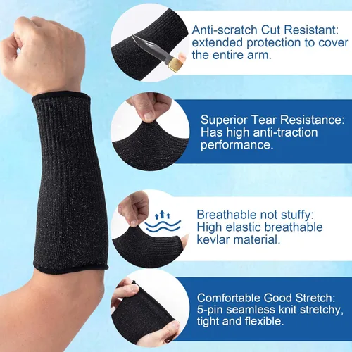 Miniatura 3 de PAGOW Mangas resistentes a cortes para protección de brazos, protector de antebrazo a prueba de mordeduras, mangas de jardinería para piel fina