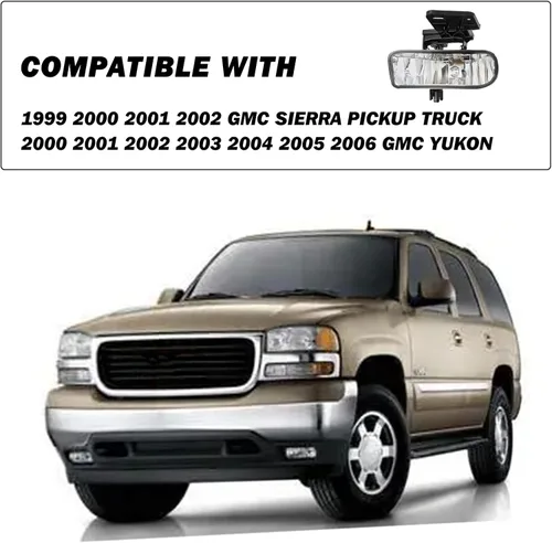 Miniatura 5 de SOCKIR 6 piezas para 1999-2002 GMC Sierra 00-06 Yukon conjunto de faros y luces antiniebla + faro delantero de parque/señal LH+RH con bombillas