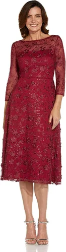 Miniatura 3 de Adrianna Papell Midi acampanado con bordado de lentejuelas para mujer