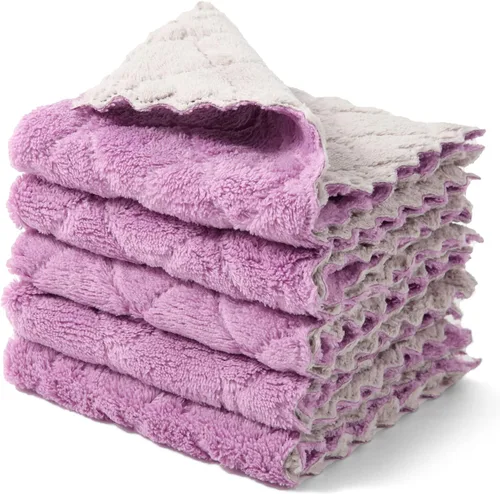 Miniatura 10 de kimteny Paños de limpieza de cocina, paños de microfibra, sin pelusas, reutilizables, para el hogar, súper absorbentes, de secado rápido, 10 x 10