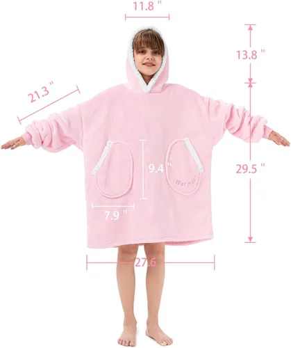 Miniatura 5 de Century Star Manta con capucha para mujeres y hombres, sherpa, de gran tamaño, gruesa, acogedora, suave, cálida, para adultos, sudadera con capucha