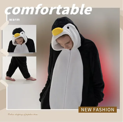 Miniatura 7 de COSUSKET Pijama unisex para adultos, pijama de franela para cosplay, disfraz de Halloween de una pieza, ropa de dormir para el hogar