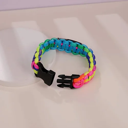 Miniatura 5 de Pulsera de alerta médica Paracord para hombres y mujeres Pulsera de identificación médica de acero inoxidable con hebillas de liberación lateral