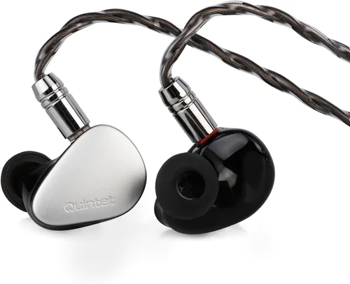 Linsoul Kiwi Ears Quinteto in Ear Monitor, 1DD + 2BA + 1 Planar + 1 PZT Hybrid Driver Earphone, con cable OFC chapado en plata desmontable, placa