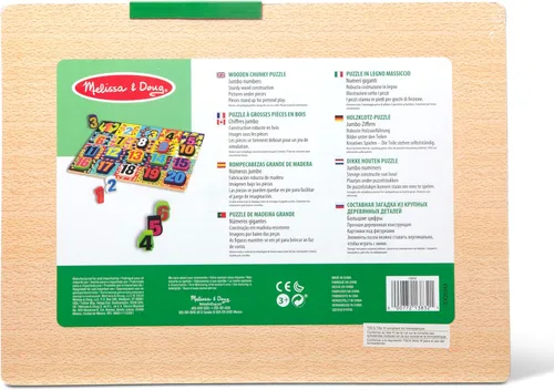 Miniatura 9 de Melissa & Doug – Rompecabezas de madera de piezas grandes de números jumbo (20 piezas)