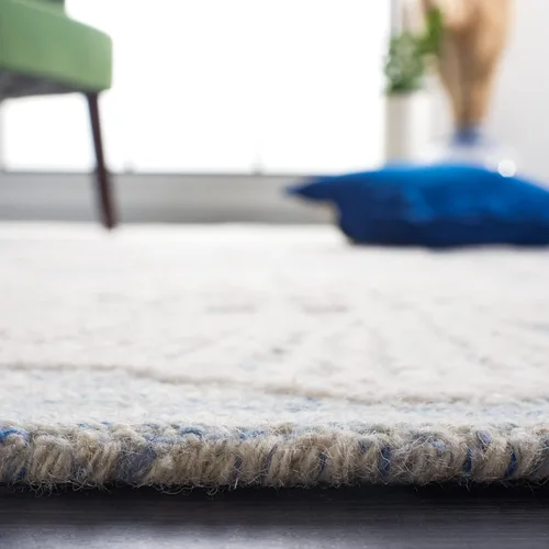 Miniatura 6 de SAFAVIEH Jardin Collection - Alfombra de pasillo, 2 pies 3 pulgadas x 8 pies, azul y marfil, lana floral hecha a mano, ideal para zonas de alto