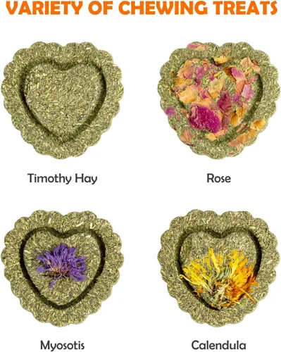 Miniatura 2 de Sofier Timothy Heno Treats - Juguetes para conejo, conejillo de indias, masticables naturales para dientes hechos a mano para conejos, masticables