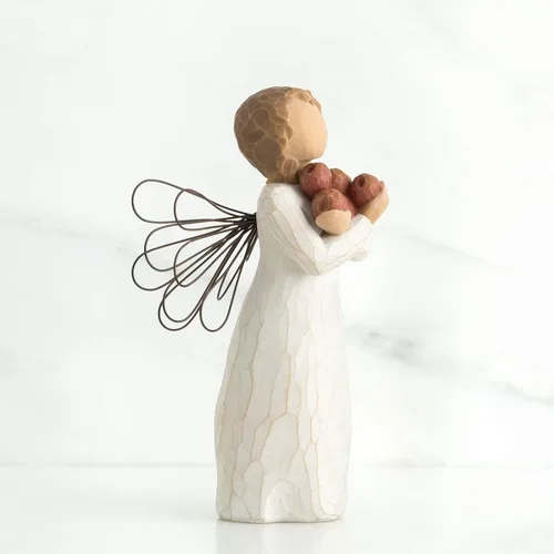 Miniatura 5 de Willow Tree Ángel de la buena salud, una abundancia de salud y felicidad, sosteniendo manzanas como símbolo de esperanza y curación, agradecimiento