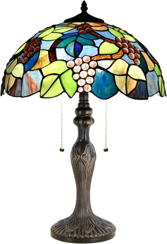Miniatura 10 de Lámpara de mesa Tiffany de vidrio teñido 16X16X24 Pulgadas Luz de lectura antigua (Mariposa amarilla ámbar) Antique Reading Light