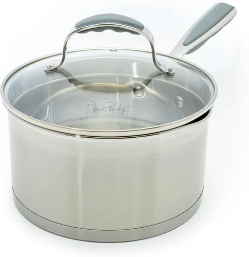 Miniatura 13 de David Burke Stature - Sartén de acero inoxidable de 1.75 cuartos de galón con tapa de tensión, apta para horno, color gris cepillado