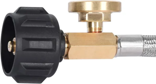 Miniatura 5 de GasSaf Manguera de propano de 5 pies, manguera adaptadora de propano con medidor para parrilla de la serie Weber Q, calentador, planchas Blackstone