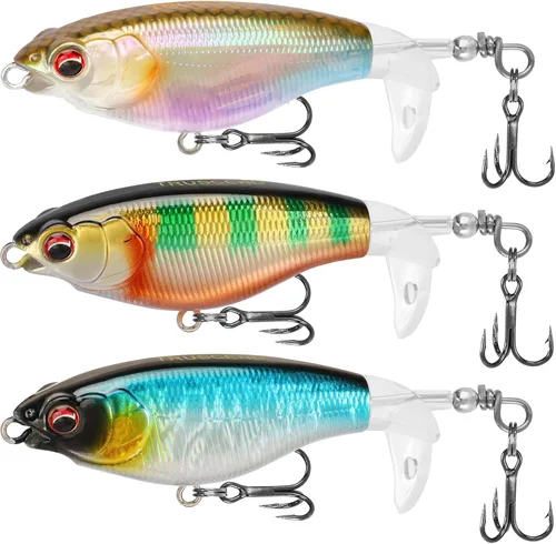 Miniatura 11 de TRUSCEND PoPobait con ganchos BKK, señuelos de pesca para lubina, lucio, lucio, perca almizclada, señuelo flotante para agua dulce o salada