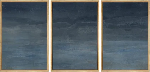 Miniatura 69 de SIGNWIN Lienzo enmarcado para pared, juego de arte tranquilo con reflejo de lago, acuarela, montaña y agua, ilustraciones modernas, arte abstracto