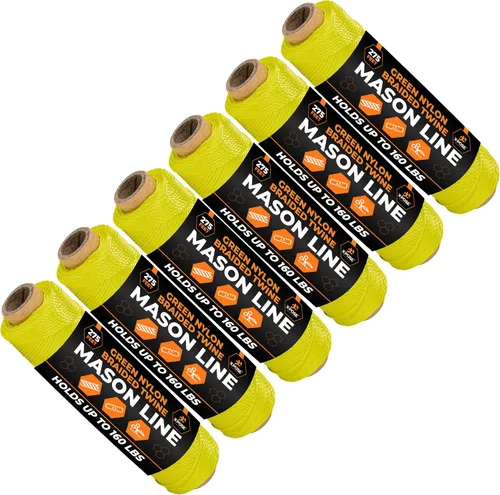 Miniatura 16 de Xpose Safety Green Mason Line String - Cuerda de nailon trenzado #18 - Línea de construcción duradera de 275 pies para herramientas de mampostería