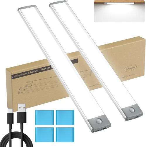 Miniatura 9 de LEPOTEC 30 Luces LED Debajo del Mostrador para Armarios, Luz LED para Gabinetes con Sensor de Movimiento, Luz de Despensa Operada con Batería