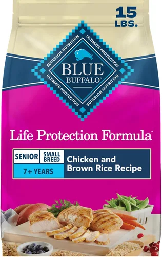 Blue Buffalo Life Protection Formula - Alimento seco para perros mayores de raza pequeña, apoya la salud y la inmunidad de las articulaciones, hecho