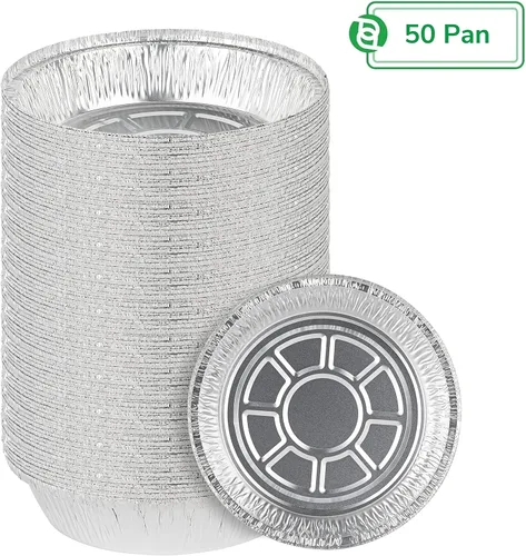 Miniatura 7 de PARTY BARGAINS Sartenes redondos de aluminio desechables de 7 pulgadas, paquete de 50 tapas no incluidas, para hornear, asar, barbacoa, perfectas