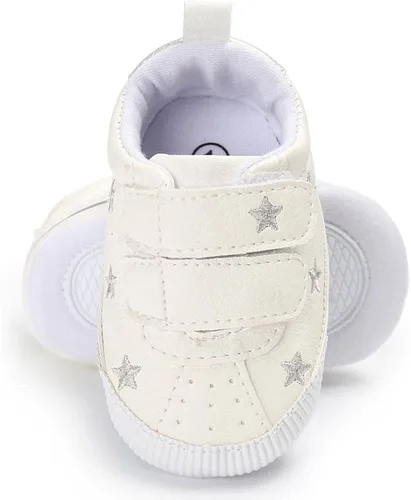 Miniatura 5 de KKIIDDSS Unsex - Zapatos de piel sintética para bebés y niñas, con parte superior alta, con cordones, suela suave, antideslizantes, para recién