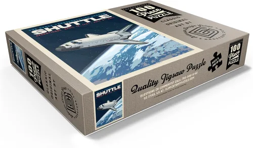 Miniatura 3 de MyPuzzle NASA 1981: Space Shuttle, póster vintage, rompecabezas prémium de 100 piezas para adultos