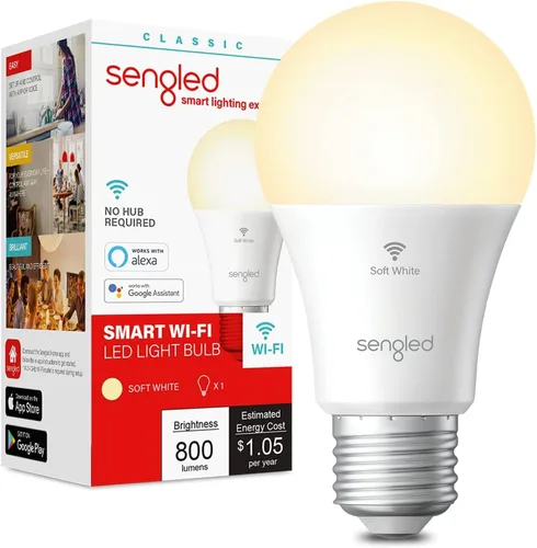 Sengled Foco inteligente, bombillas WiFi, bombilla de luz Alexa regulable, bombillas inteligentes que funcionan con Alexa y Google Home, A19 blanco