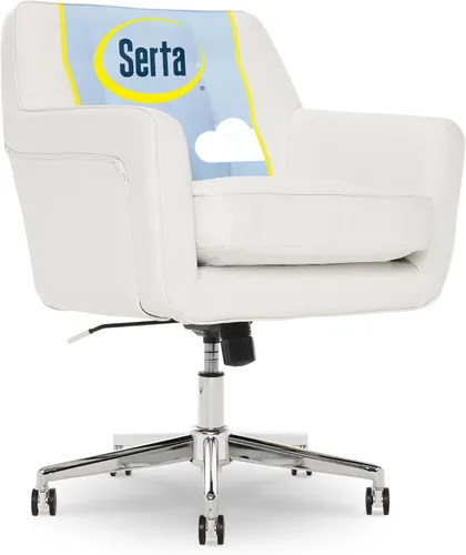 Miniatura 12 de Serta Ashleigh - Silla de oficina moderna, diseño acolchado de diamante, cojín de asiento de bobina de bolsillo, elegante sillón decorativo de Cuero