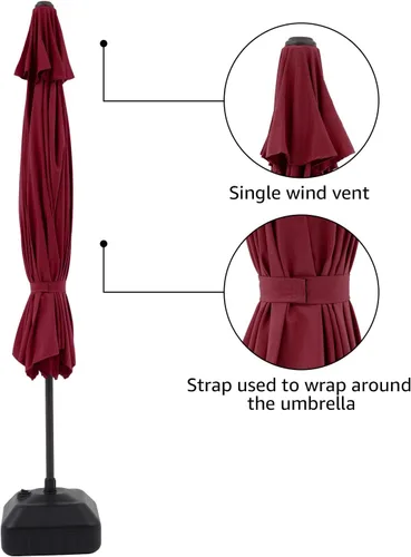 Miniatura 3 de COBANA Patio Umbrella with Base Included, Outdoor Market Table Umbrella with Umbrella Stand Weights