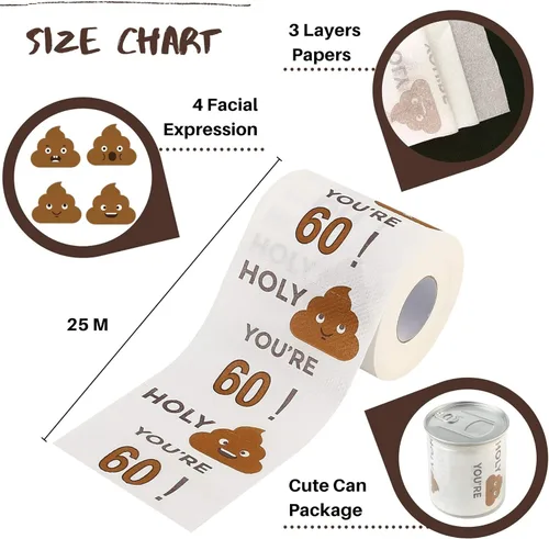 Miniatura 2 de Winoo Design - Papel higiénico divertido de 3 capas para regalo de Feliz cumpleaños para mujeres y hombres