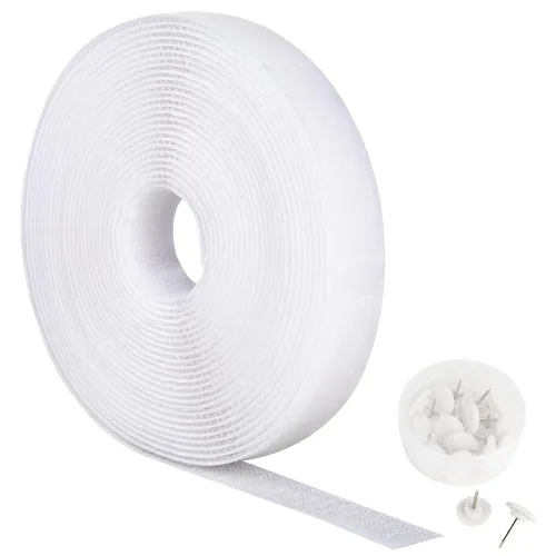 Yotache Accesorios magnéticos para puerta, cinta autoadhesiva de 3/4 pulgadas y pasadores para instalación de mosquiteros de puerta, nailon, color