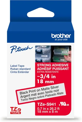 Miniatura 25 de Brother Cinta de etiquetas P-Touch TZe negra con impresión en azul (TZe541), laminada, 3/4 pulgadas x 26.2 pies (0.709 in x 26.2 ft)
