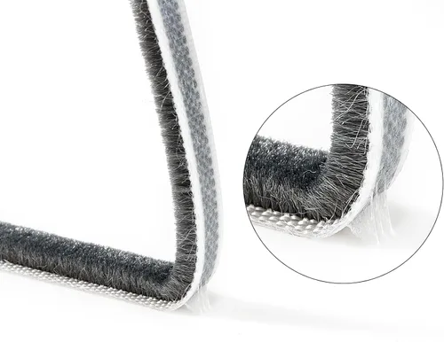 Miniatura 4 de Burlete autoadhesivo gris de 33 pies para puertas y ventanas, cepillo para ventanas correderas y puertas, marco de 0.35 pulgadas de ancho x 0.2