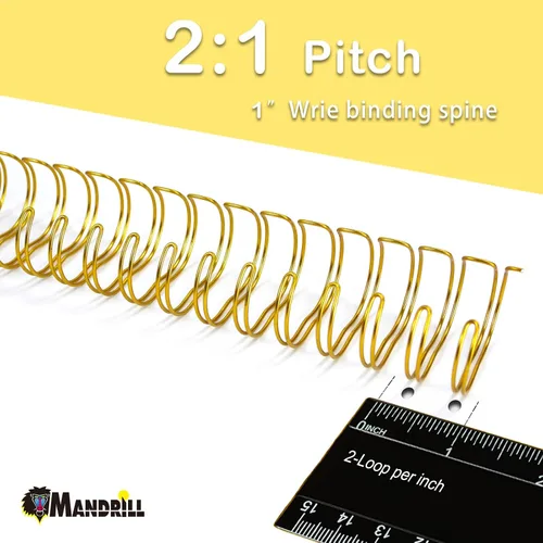 Miniatura 2 de Rayson WR21254M - Espinas de encuadernación de alambre, multicolor, cables de unión de doble bucle de paso 2:1 de 1 pulgada, anillo de alambre de 21