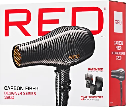 Miniatura 4 de RED Designer Series 3200 - Secador de pelo, 3 ajustes de calor y 2 velocidades, tiro fresco, 25% más flujo de aire, Pik desenredante patentado