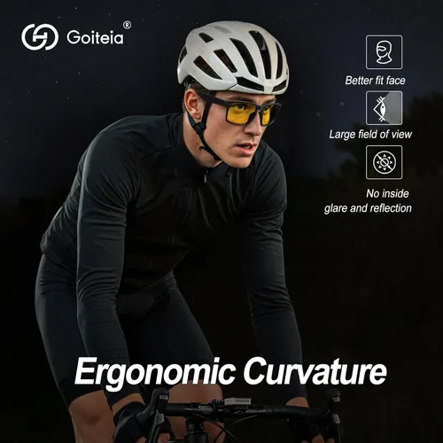 Miniatura 4 de Goiteia Lentes de conducción nocturna para hombres y mujeres, lentes amarillos para días lluviosos, antirreflejos desde los faros delanteros