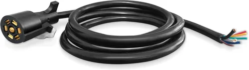 Miniatura 8 de Gonice Arnés de cableado de remolque de 8 pies y 7 pines con caja de conexiones de 7 bandas, cable de remolque resistente de 7 vías para remolques