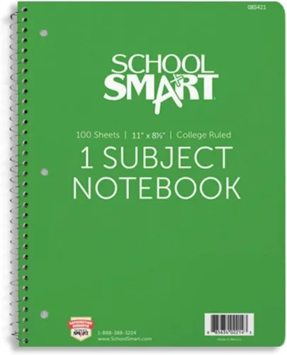 Miniatura 7 de School Smart Cuaderno de espiral no perforado de 1 materia, 100 hojas, 11 x 8-1/2 pulgadas