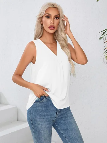 Miniatura 6 de Milumia Camiseta sin mangas con cuello en V para mujer