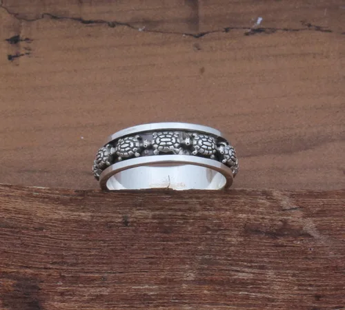 Miniatura 14 de Boho Spinner Ring, Mothers Day Gift, Silver 925 Women Ring, Sterling Silver 925 Ring, Fidget Spinner Ring,Women Silver Anxiety Ring