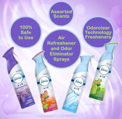 Miniatura 2 de Febreze Ambientador y eliminador de olores en aerosol, surtido de aromas Febreze y desodorante para baño, original, Island Fresh, Linen Sky