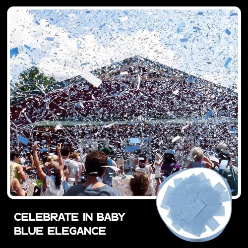 Miniatura 2 de Ultimate Confetti, Confeti Biodegradable Azul Bebé - Confeti de Papel de Seda Rectangular Revoloteante para Uso en Cañones y Lanzadores – Confeti