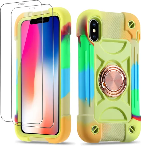 Miniatura 59 de Funda para iPhone Se3/iPhone Se2, iPhone 6/6S, iPhone 7/iPhone 8 de 4.7 pulgadas con soporte de anillo, con 2 protectores de pantalla resistentes
