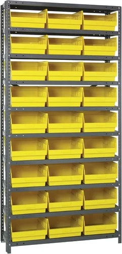 Miniatura 502 de Quantum QSBU-245BK Heavy Duty Shelving Unit with (7) Shelves and (24) QUS245 Black Bins for Garage Warehouse Storage Distribution 400 lb Load