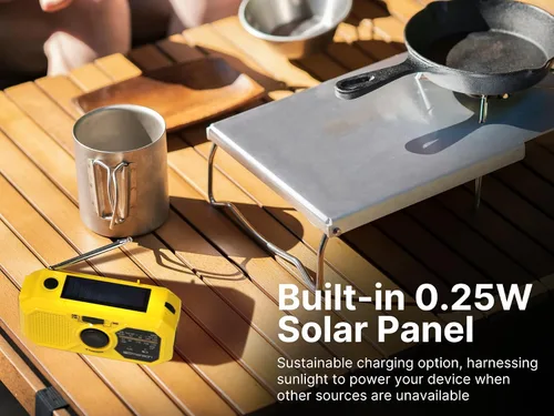 Miniatura 8 de Emerson ER-7050 Radio de emergencia AM/FM con banda meteorológica NOAA, banco de energía integrado, manivela, carga solar, linterna LED y alarma