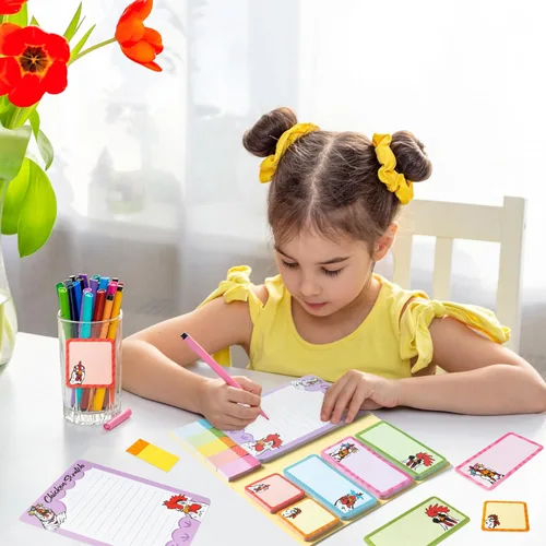 Miniatura 4 de B1ykin Lindo juego de notas adhesivas – Bloc de notas autoadhesivas de pollo para rascar, 550 hojas de notas para escritura, bloc de notas adhesivas
