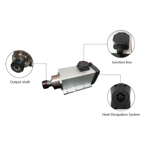 Miniatura 4 de Motor de husillo CNC ATO 3 fases 220V/380V refrigerado por aire Motor de husillo CNC, 4.5 kW, 18000rpm 400Hz motor de husillo, para máquina